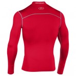 	Pánské Kompresní Tričko Under Armour se stojáčkem v červením provedení a vzadu u krku malé logo under armour