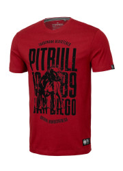 Pánské Tričko PitBull West Coast San Diego Dog Red