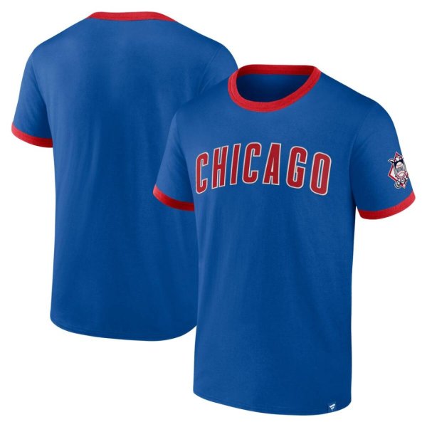 Tričko Chicago Cubs Fundamental SS Biblend Ringer Tee