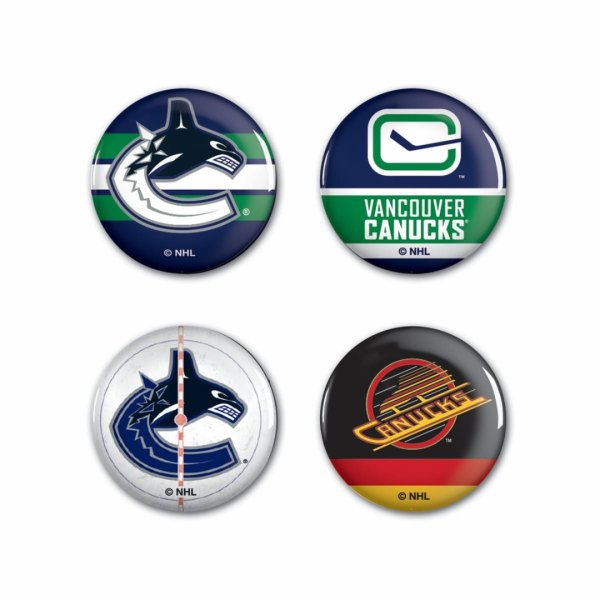 Sada Vancouver Canucks NHL Button 4 Pack