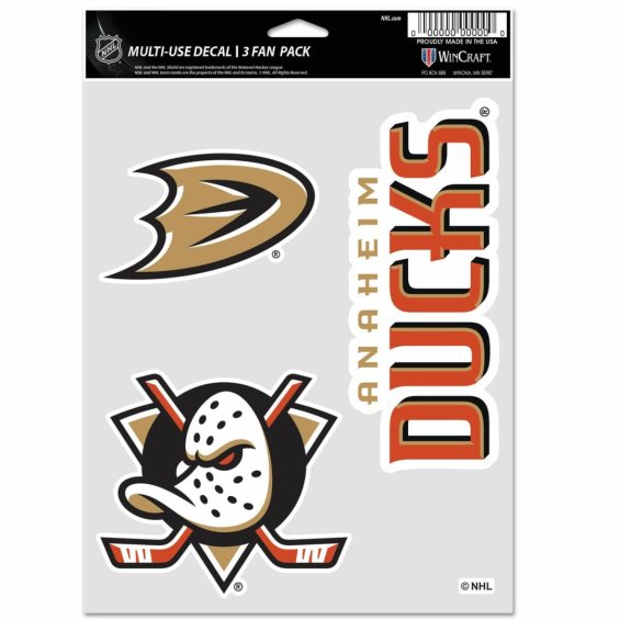 Samolepky Anaheim Ducks Wincraft NHL Multi Use 3 Fan Pack