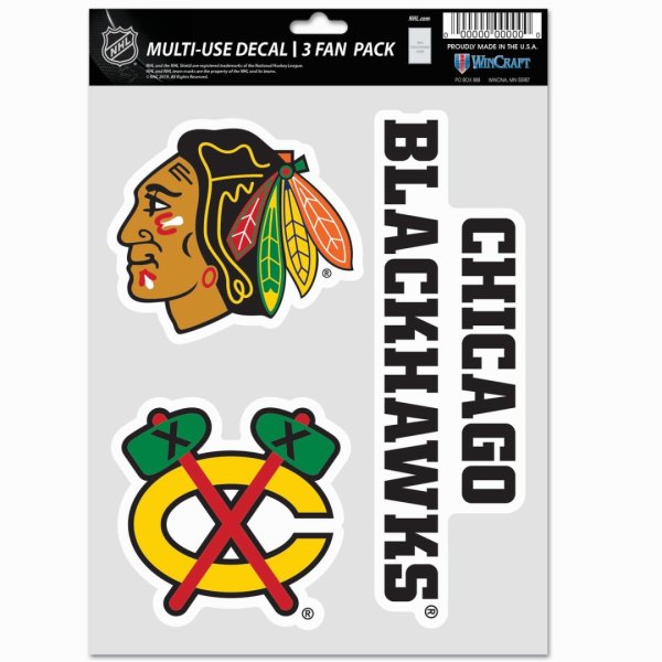Samolepky Chicago Blackhawks Wincraft NHL Multi-Use 3 Fan Pack
