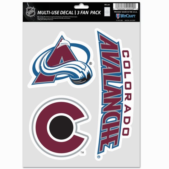 Samolepky Colorado Avalanche WinCraft NHL Multi Use 3 Fan Pack