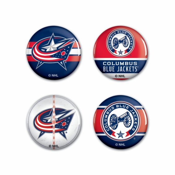 Sada Columbus Blue Jackets NHL Button 4 Pack