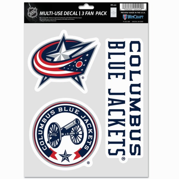 Samolepky Columbus Blue Jackets Wincraft NHL Multi-Use 3 Fan Pack