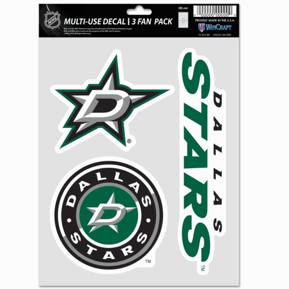 Samolepky Dallas Stars WinCraft NHL Multi Use 3 Fan Pack