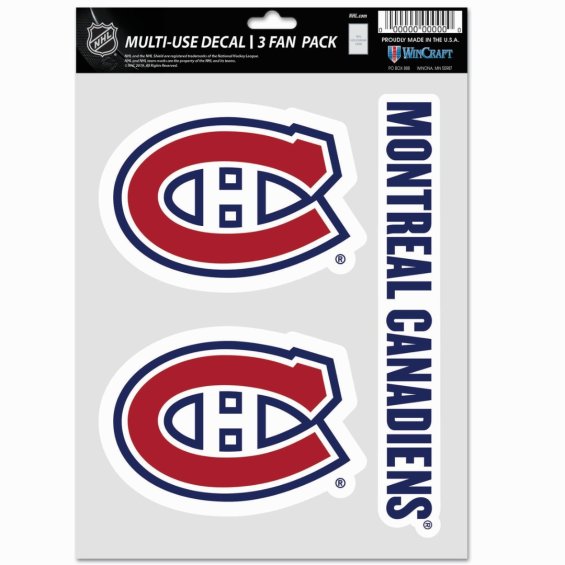 Samolepky Montreal Canadiens WinCraft NHL Multi Use 3 Fan Pack