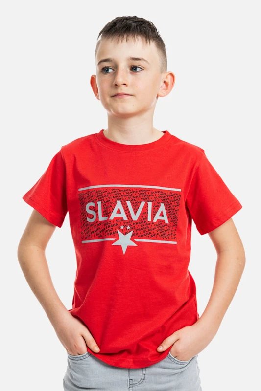 Dětské Tričko Slavia Praha Chest Logo Červené