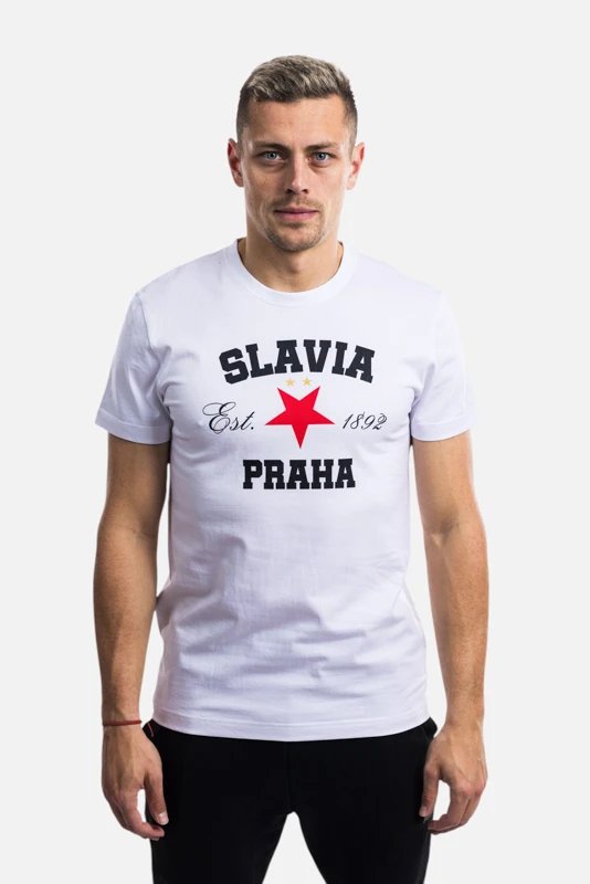 Tričko Slavia Praha Established Bílé