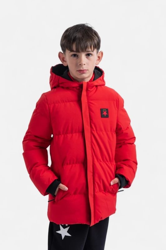 Dětská Bunda Slavia Praha Prošívaná Long Červená