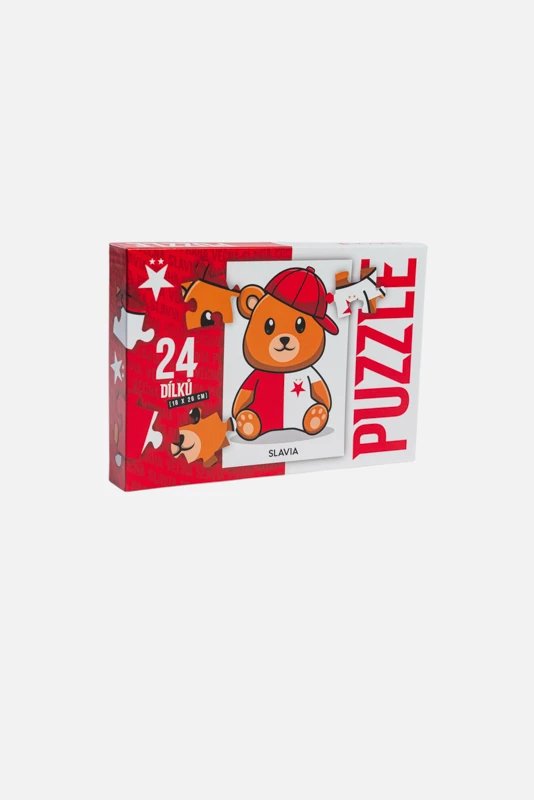 Puzzle Slavia Medvídek červená