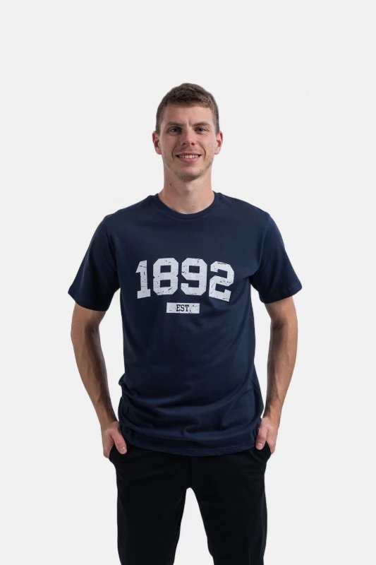 Tričko Slavia Praha 1892 EST. Unisex Modrý