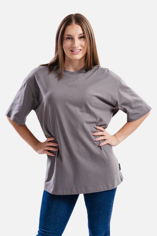 Tričko Slavia Praha Prime Oversize 1892 Unisex Šedá